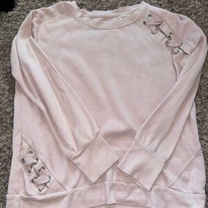Xersion Light Pink Lace-Up Sweatshirt